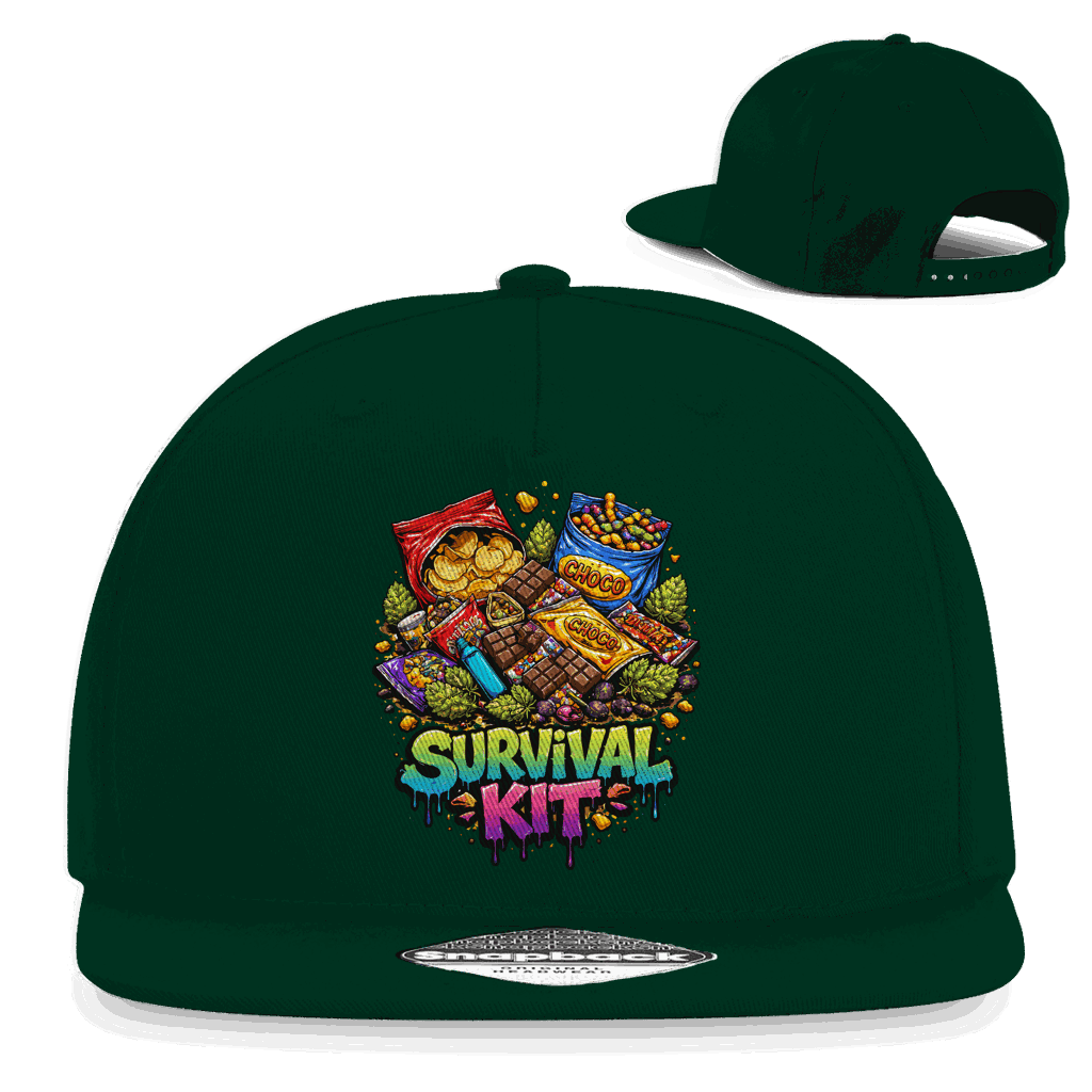 Schwarze Snapback Rapper Cap von Division420 mit flachem Schirm und Retro-Snapbackverschluss