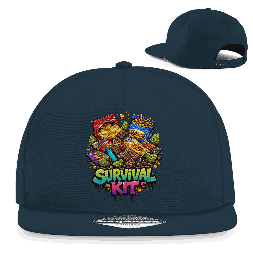 Snapback Rapper Cap aus Baumwoll-Twill mit flachem Schirm und Retro-Snapbackverschluss