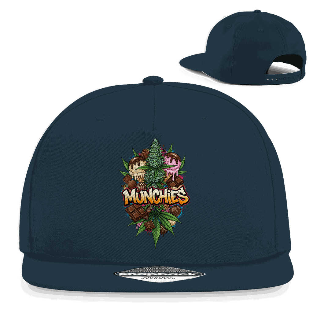 Division420 Snapback Cap Sweet Munchies urbaner Streetwear Style aus Baumwoll-Twill mit flachem Schirm und Retro-Snapbackverschluss