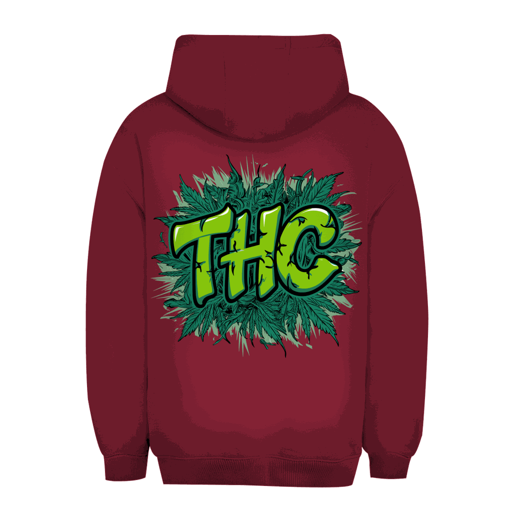Unisex Oversize Hoodie von Division420 in Schwarz mit Kapuze und Kängurutasche