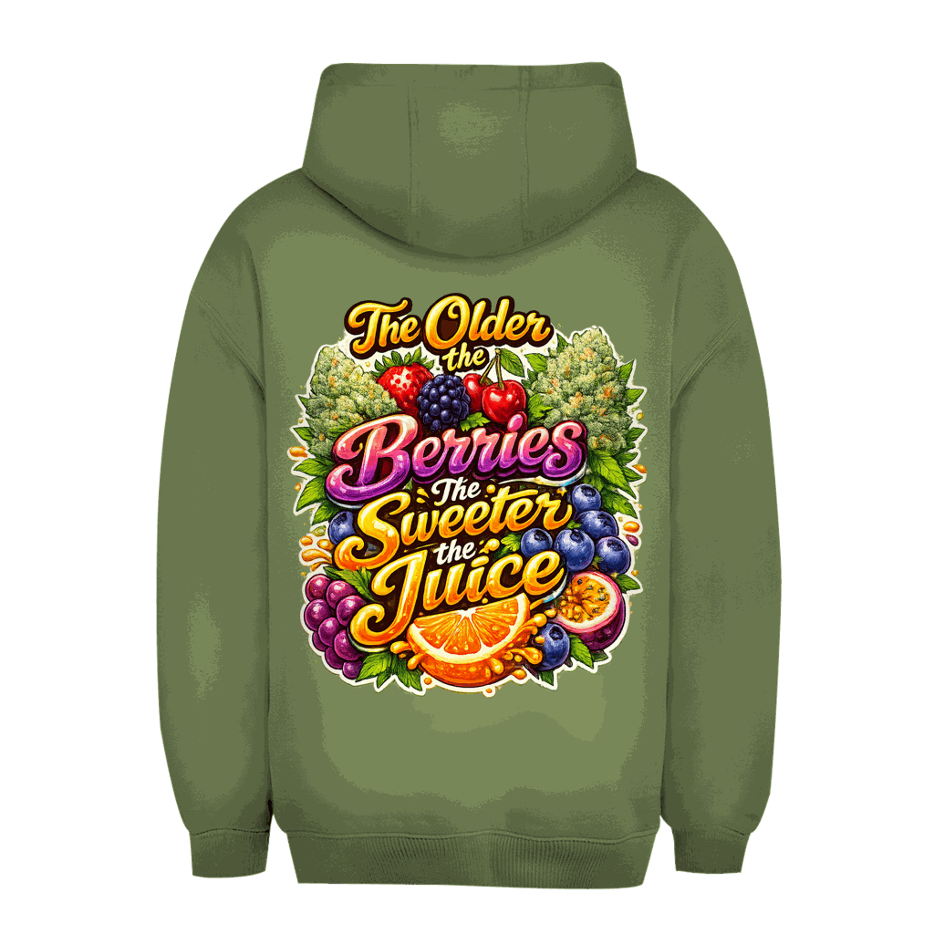 Unisex Oversize Hoodie Sweet Old Berries in urbanem Stil mit Kapuze und Kängurutasche