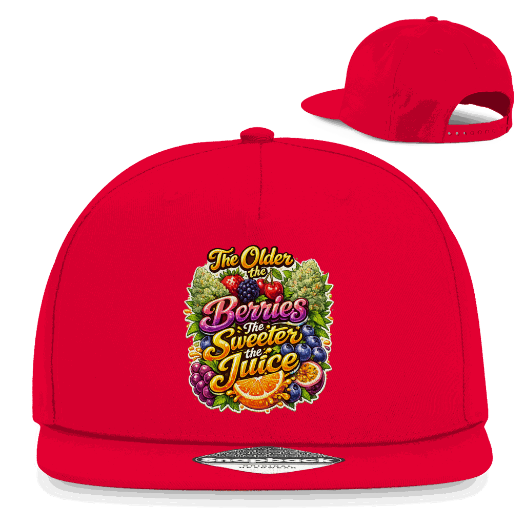 Division420 Snapback Cap Sweet Old Berries aus Baumwoll-Twill mit Retro Snapback-Verschluss und flachem Schirm