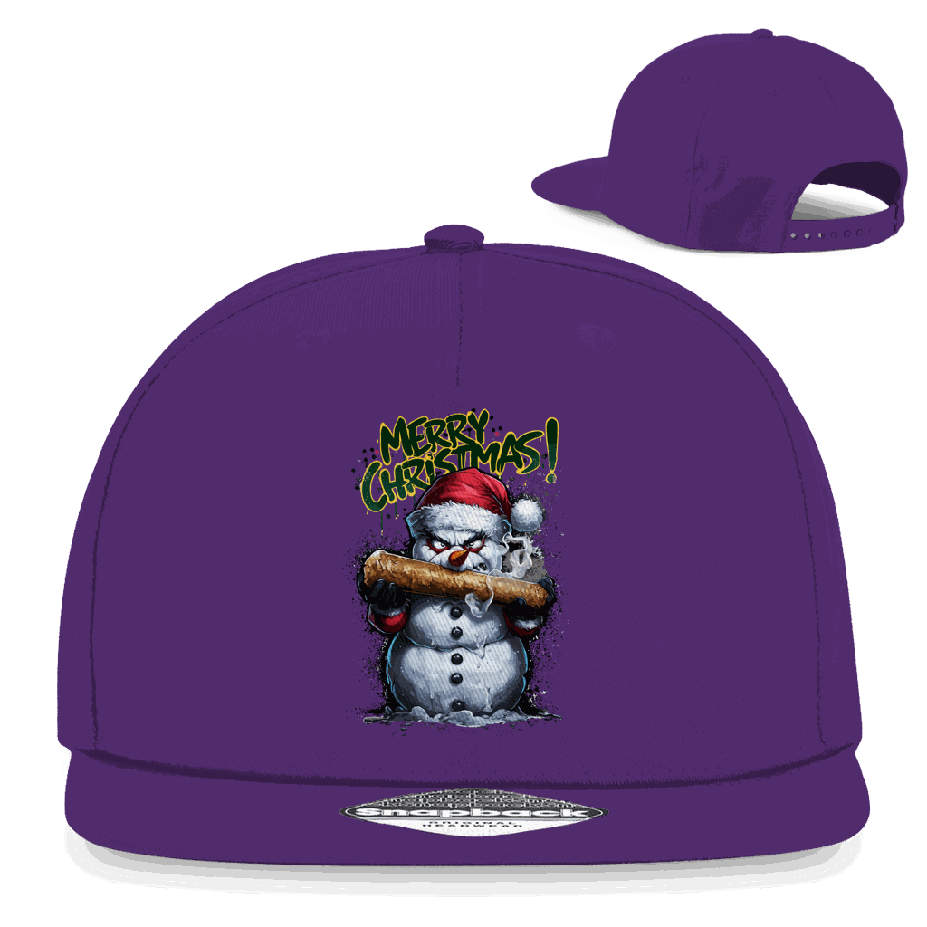 Snäpback Rapper Cap The Snowman aus Baumwoll-Twill mit flachem Schirm und Retro-Verschluss von Division420