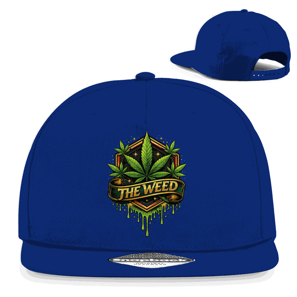 Division420 Snapback Cap The Weed aus Baumwoll-Twill mit flachem Schirm und Retro-Snapback Verschluss