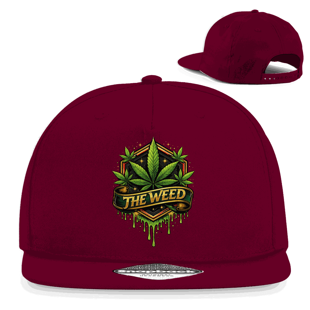 Division420 Snapback Cap The Weed aus Baumwoll-Twill mit flachem Schirm und Retro-Snapbackverschluss