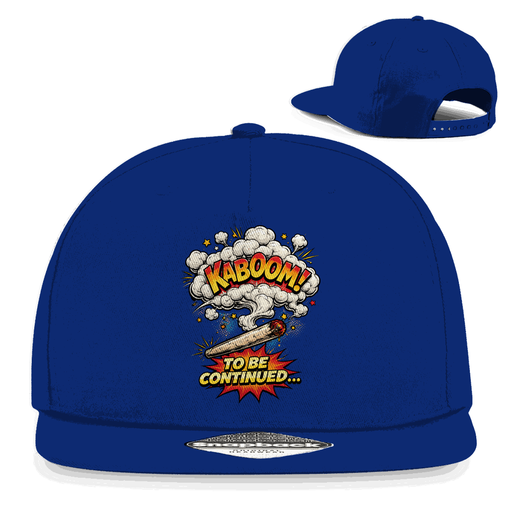 Division420 Snapback Cap To be continued, schwarze Rapper Cap aus Baumwoll-Twill mit flachem Schirm und Retro Snapback Verschluss