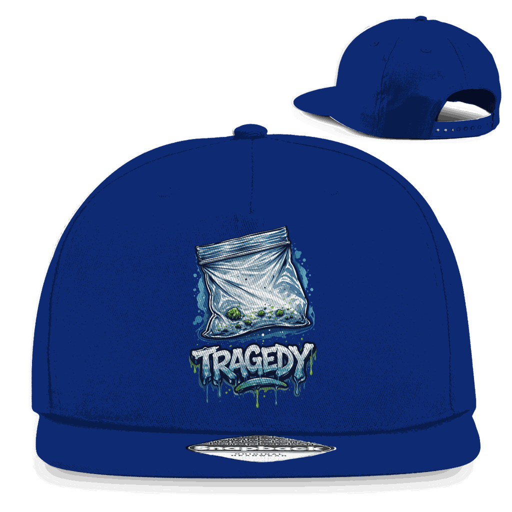 Schwarze Snapback Rapper Cap Tragedy von Division420 mit flachem Schirm und Retro-Snapback Verschluss