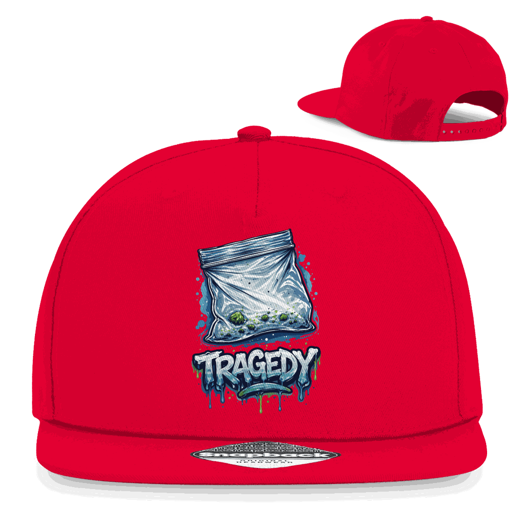 Division420 Snapback Rapper Cap Tragedy aus Baumwoll-Twill mit flachem Schirm und Retro-Snapbackverschluss