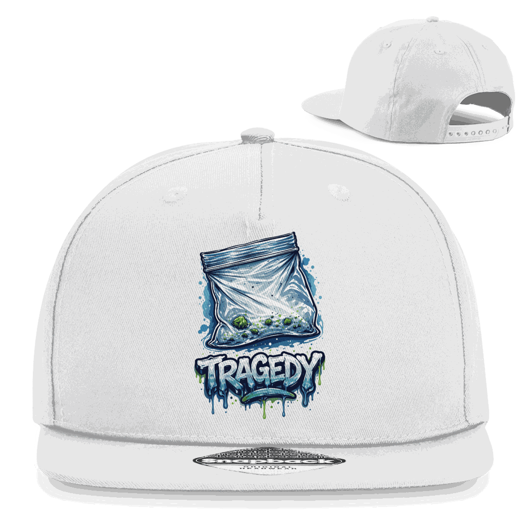 Division420 Snapback Rapper Cap Tragedy aus Baumwoll-Twill mit flachem Schirm und Retro-Snapbackverschluss