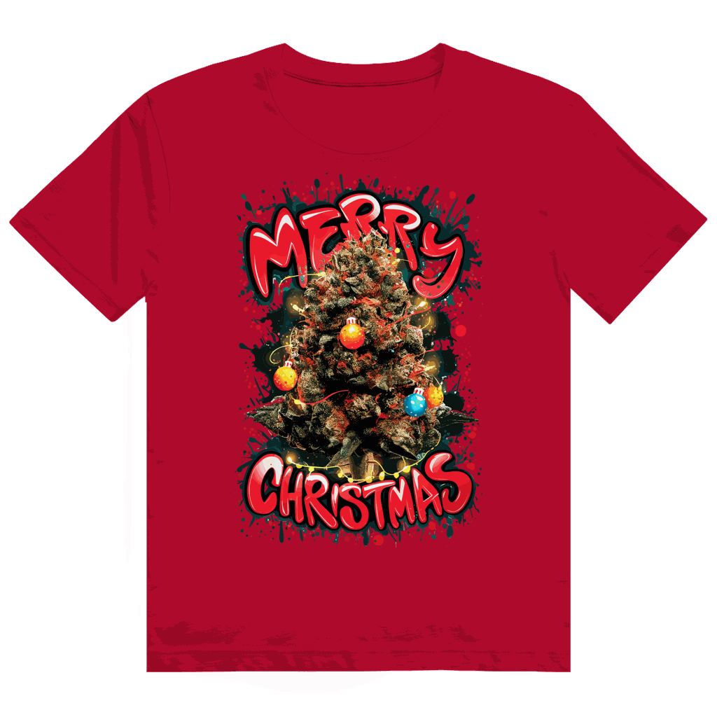 Heavy Cotton T-Shirt mit Weed Christmas Tree Design von Division420