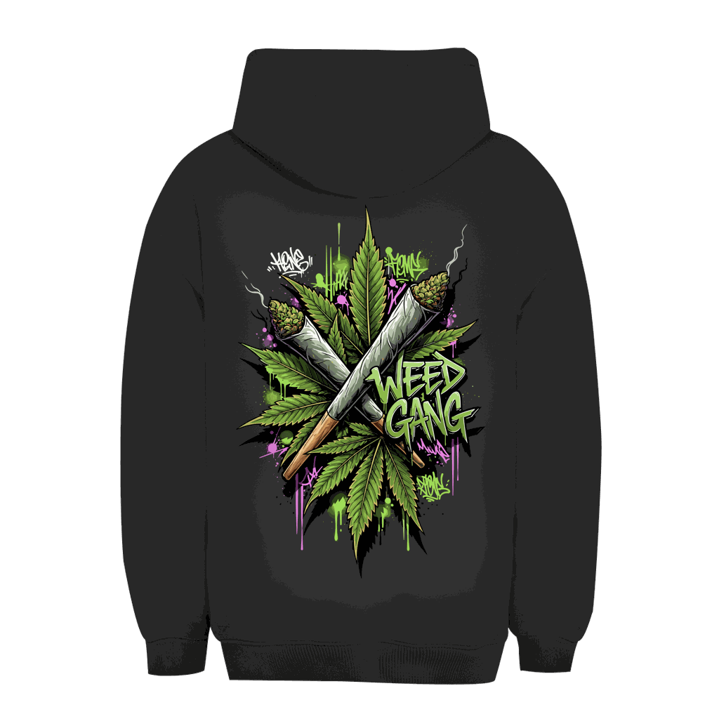 Unisex Oversize Hoodie in Schwarz mit Kapuze und Kängurutasche von Division420