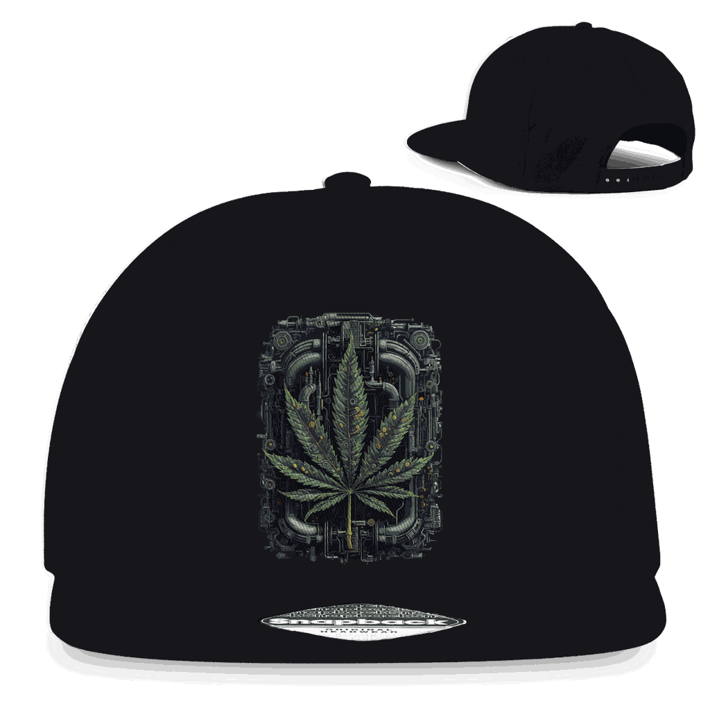 Snapback Rapper Cap - Weed Leaf Cyber Art | Division420®