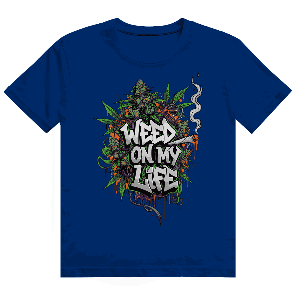 Division420 Heavy Cotton T-Shirt in Weed on my Life Design aus 100% ringgesponnener Baumwolle, locker sitzend und nachhaltig produziert