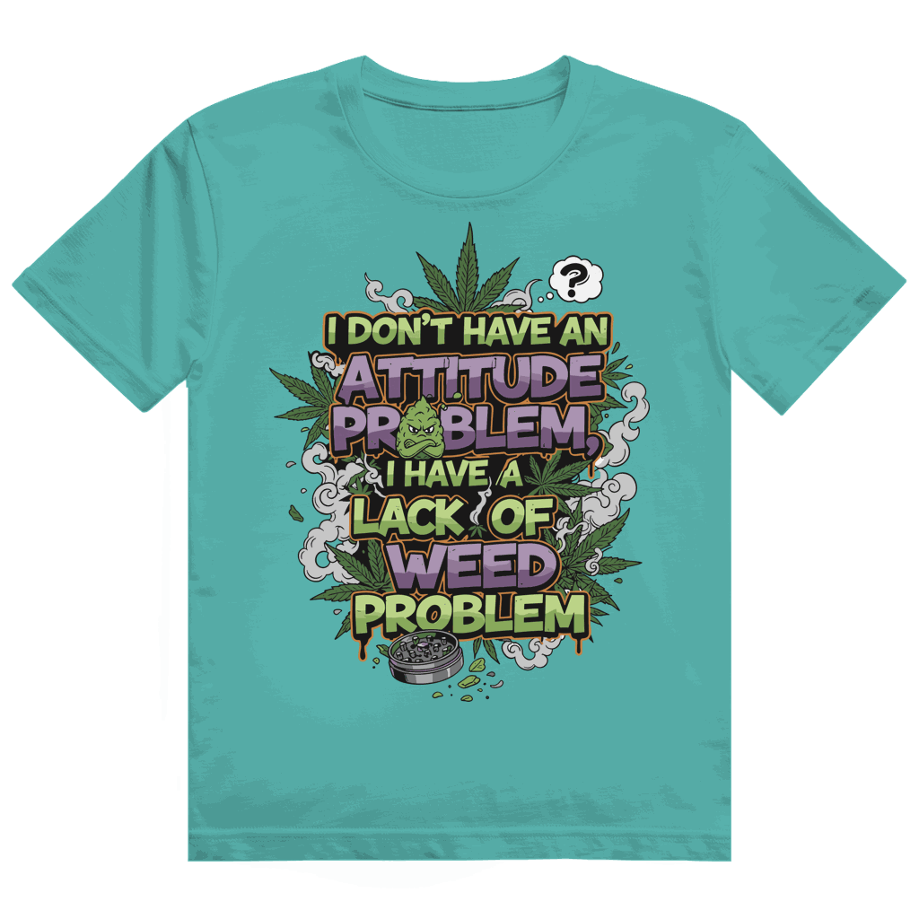Division420 Heavy Cotton T-Shirt in Weiß mit "Weed Problem" Print und nachhaltiger Baumwolle