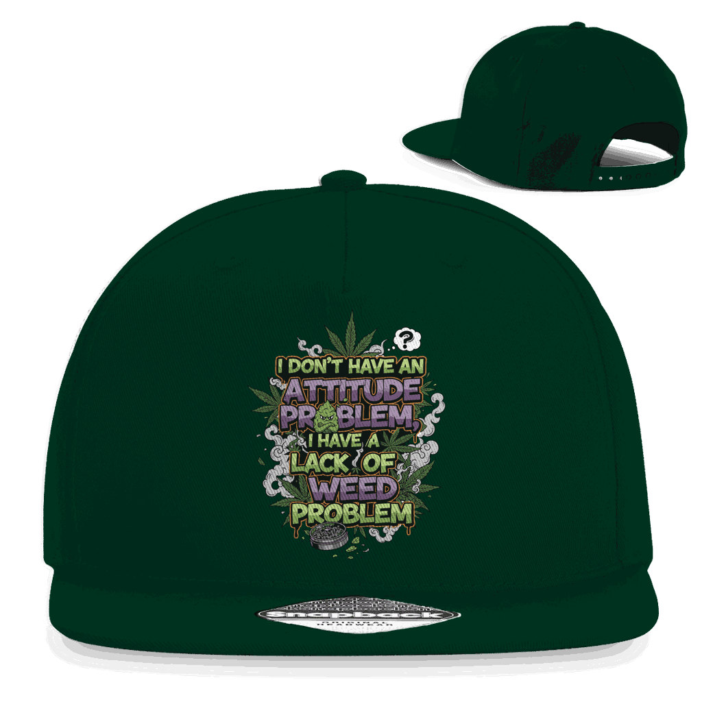 Snapback Rapper Cap mit Weed Problem Motiv, Division420 Streetwear Style aus Baumwoll-Twill