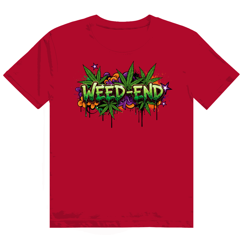 Divison420 Heavy Cotton T-Shirt Weed-End schwarze Streetwear mit nachhaltiger Baumwolle unisex
