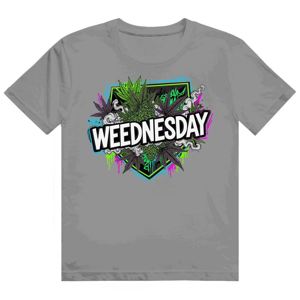 Heavy Cotton T-Shirt von Division420 mit Weednesday Art Print und nachhaltiger Baumwolle