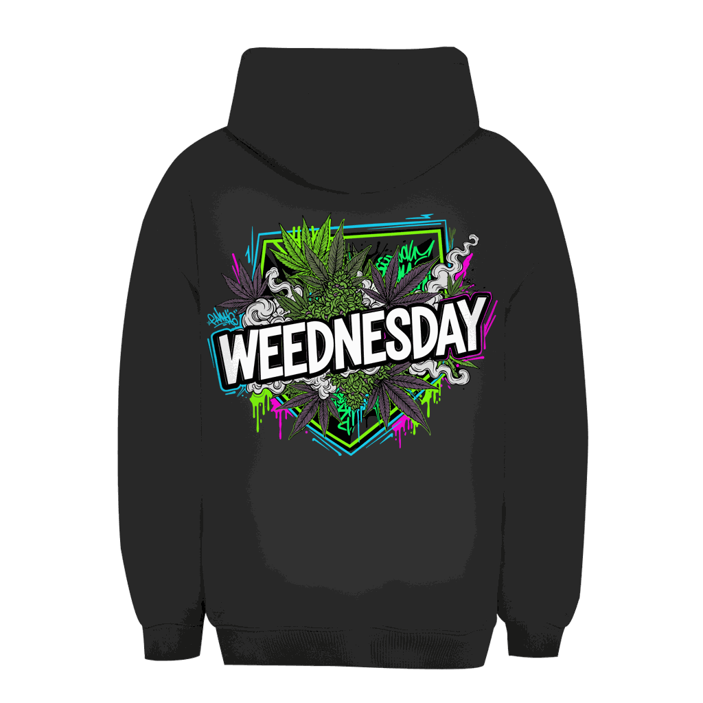 Unisex Oversize Hoodie mit Weednesday Art Print von Division420 in urbanem Stil und entspanntem Komfort