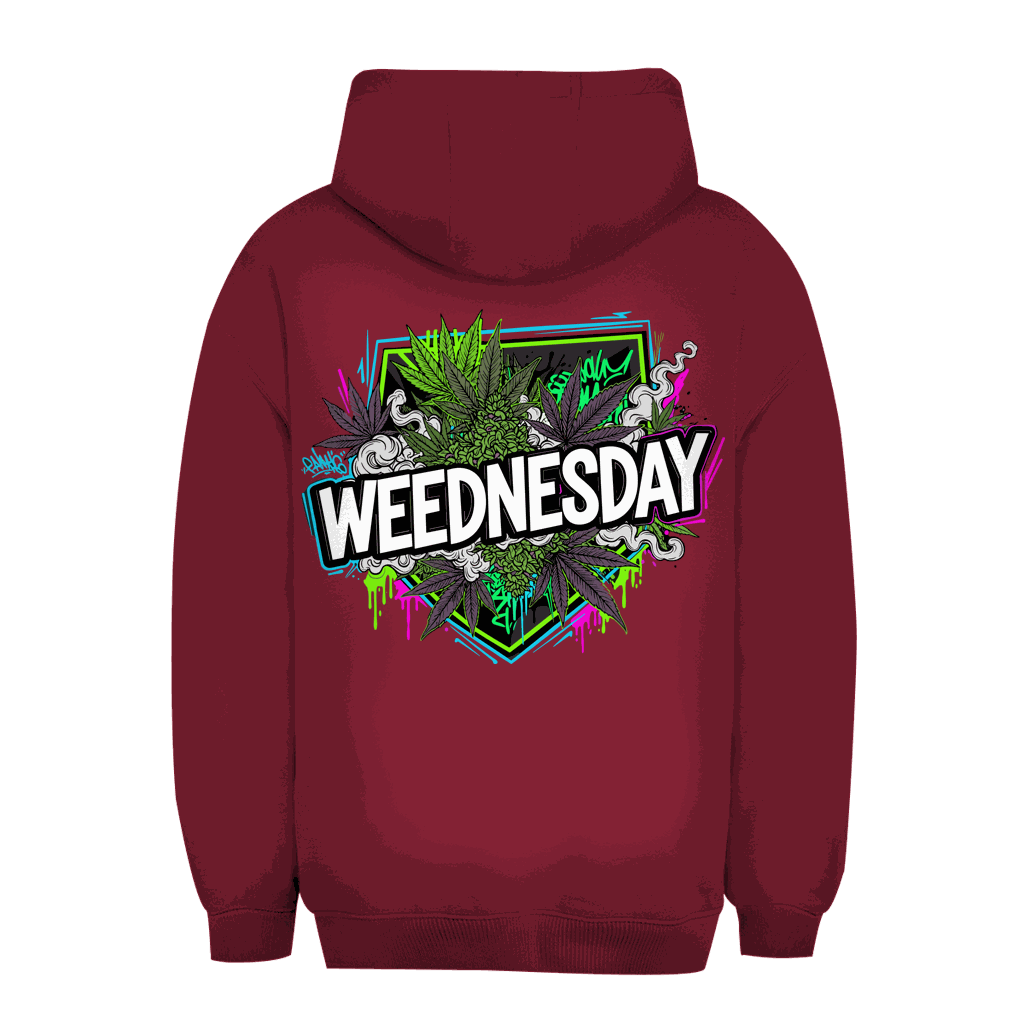 Unisex Oversize Hoodie mit Weednesday Art Print von Division420 in urbanem Stil