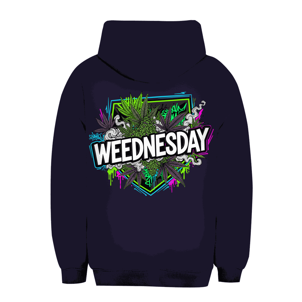Unisex Oversize Hoodie von Division420 mit Weednesday Art Print und nachhaltigem Baumwollmix