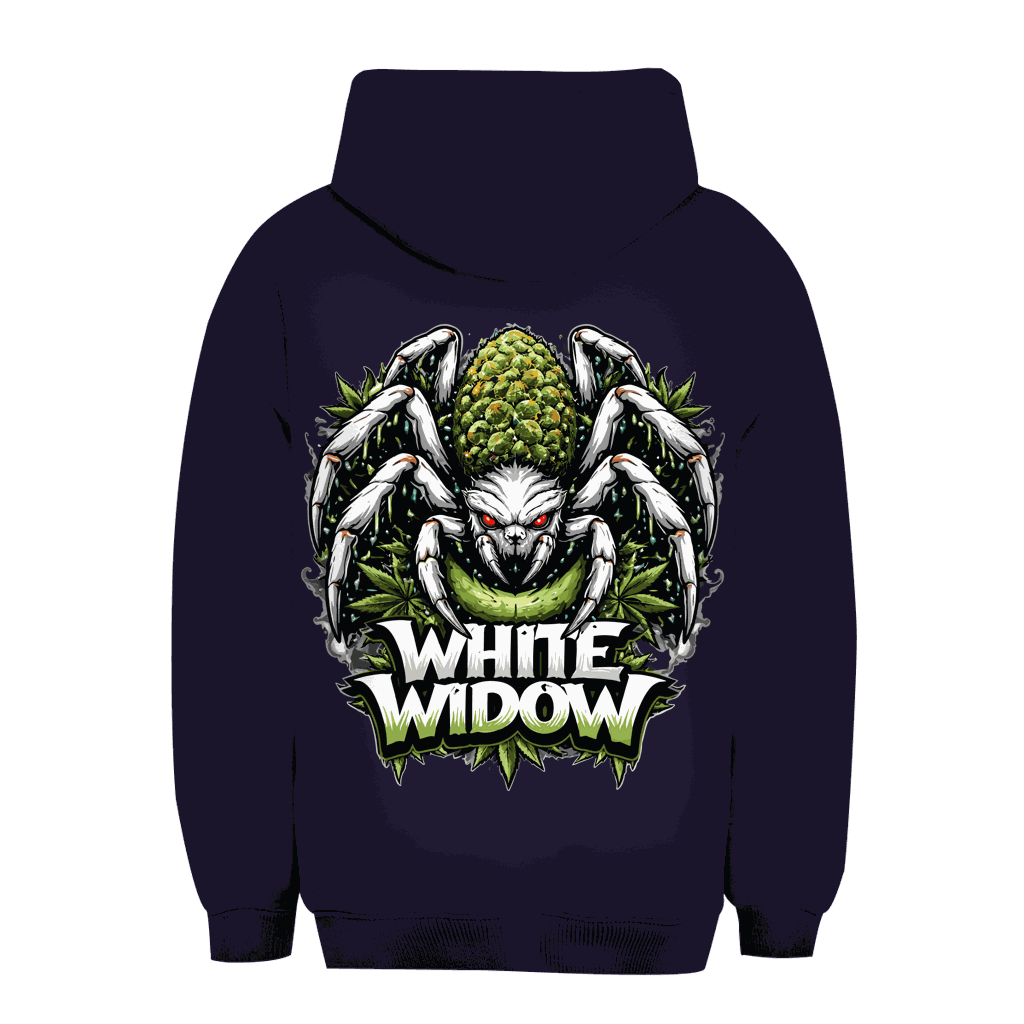 Unisex Oversize Hoodie weiß mit Kapuze und Kängurutasche von Division420