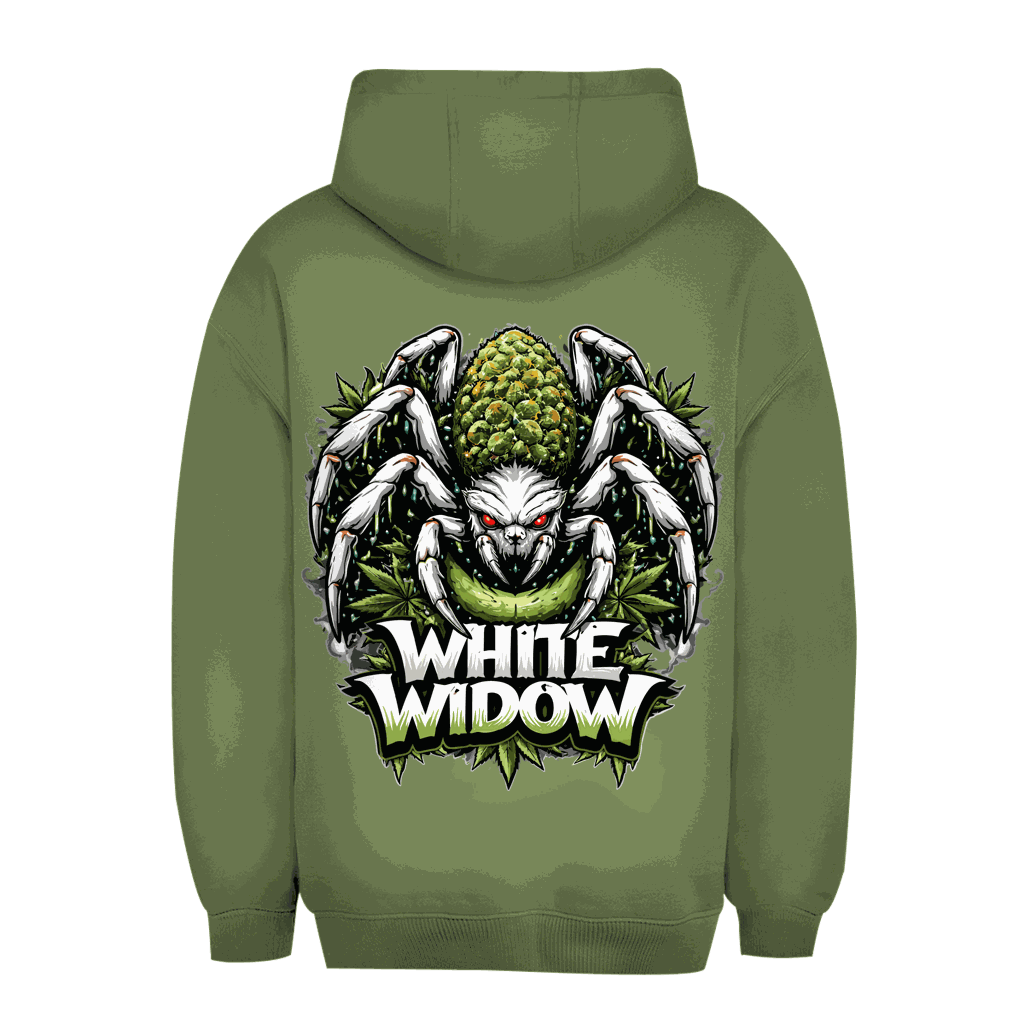 Unisex Oversize Hoodie white mit Kängurutasche und verstellbarer Kapuze, nachhaltiger Baumwoll-Polyester-Mix