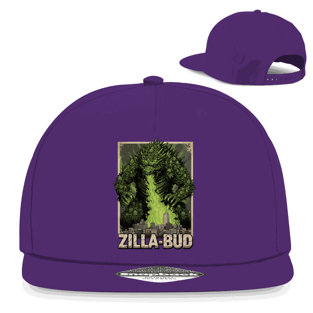 Division420 Snapback Cap Zilla-Bud aus Baumwoll-Twill mit Retro-Snapback und flachem Schirm