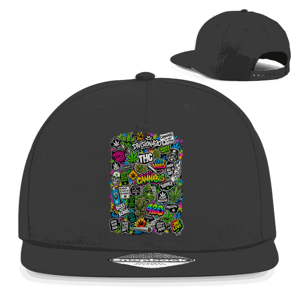Snapback Rapper Cap - Weed Wall Decal | Division420®