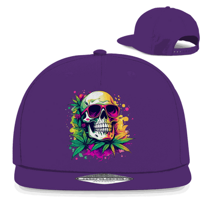 Division420 Snapback Cap Cool Skull aus Baumwoll-Twill mit flachem Schirm und Retro-Snapbackverschluss