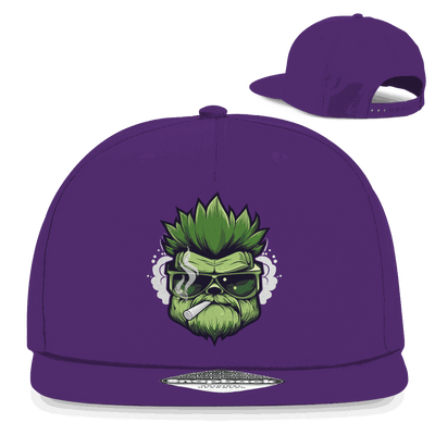 Schwarze Snapback Rapper Cap Monster OG mit flachem Schirm und Retro-Snapbackverschluss