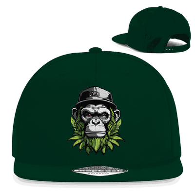 Snapback Rapper Cap High OG Monkey aus Baumwoll-Twill mit flachem Schirm und Retro-Snapbackverschluss