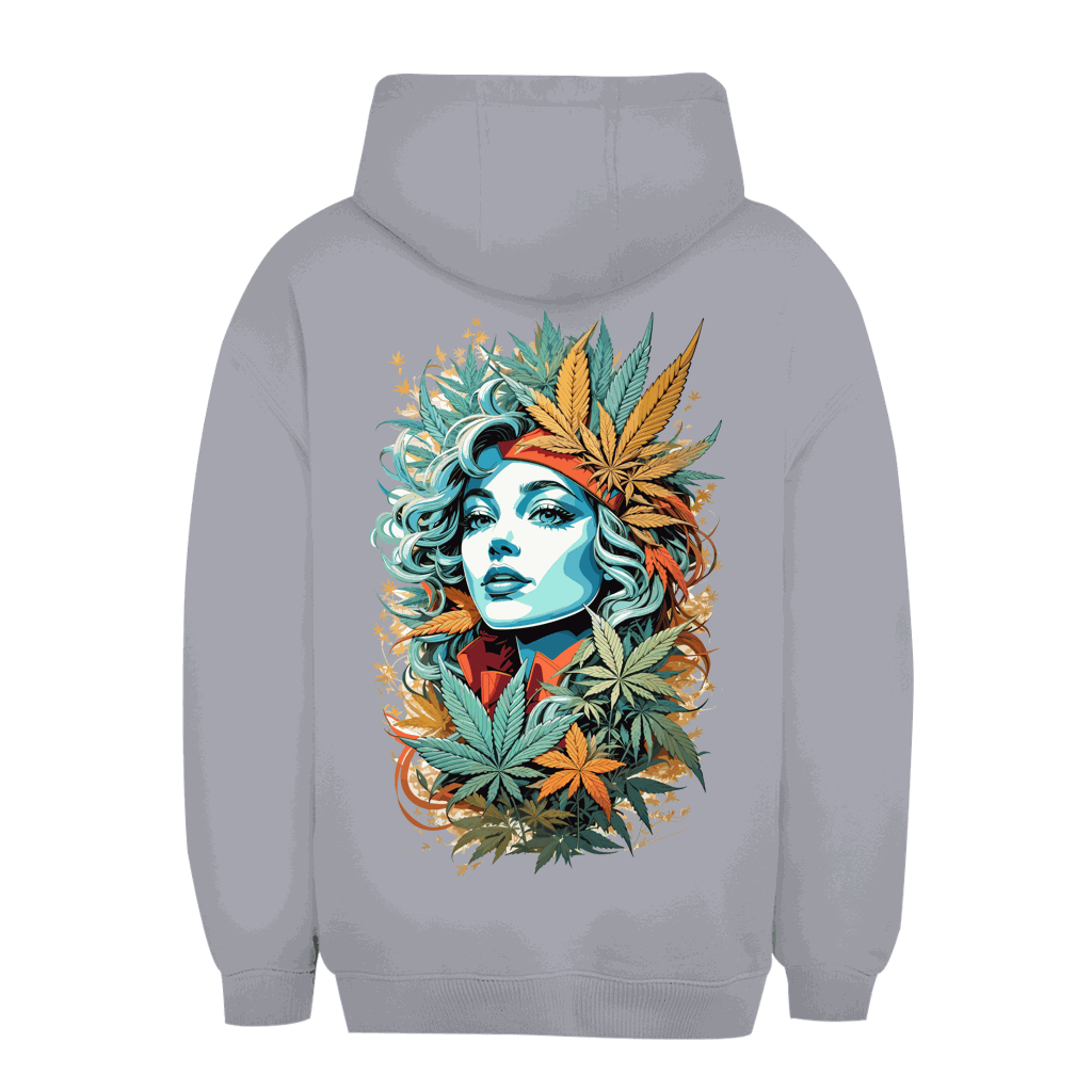 Unisex oversize hoodie Sweet Weed Girl by Division420 with adjustable hood and kangaroo pocket, made of sustainable cotton blend for urban street style