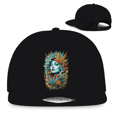 Snapback Rapper Cap Sweet Weed Girl aus Baumwoll-Twill mit flachem Schirm und Retro-Snapbackverschluss