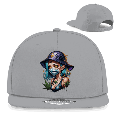 Snapback Rapper Cap Weed Sweet Girl aus Baumwoll-Twill mit flachem Schirm und retro Snapback-Verschluss