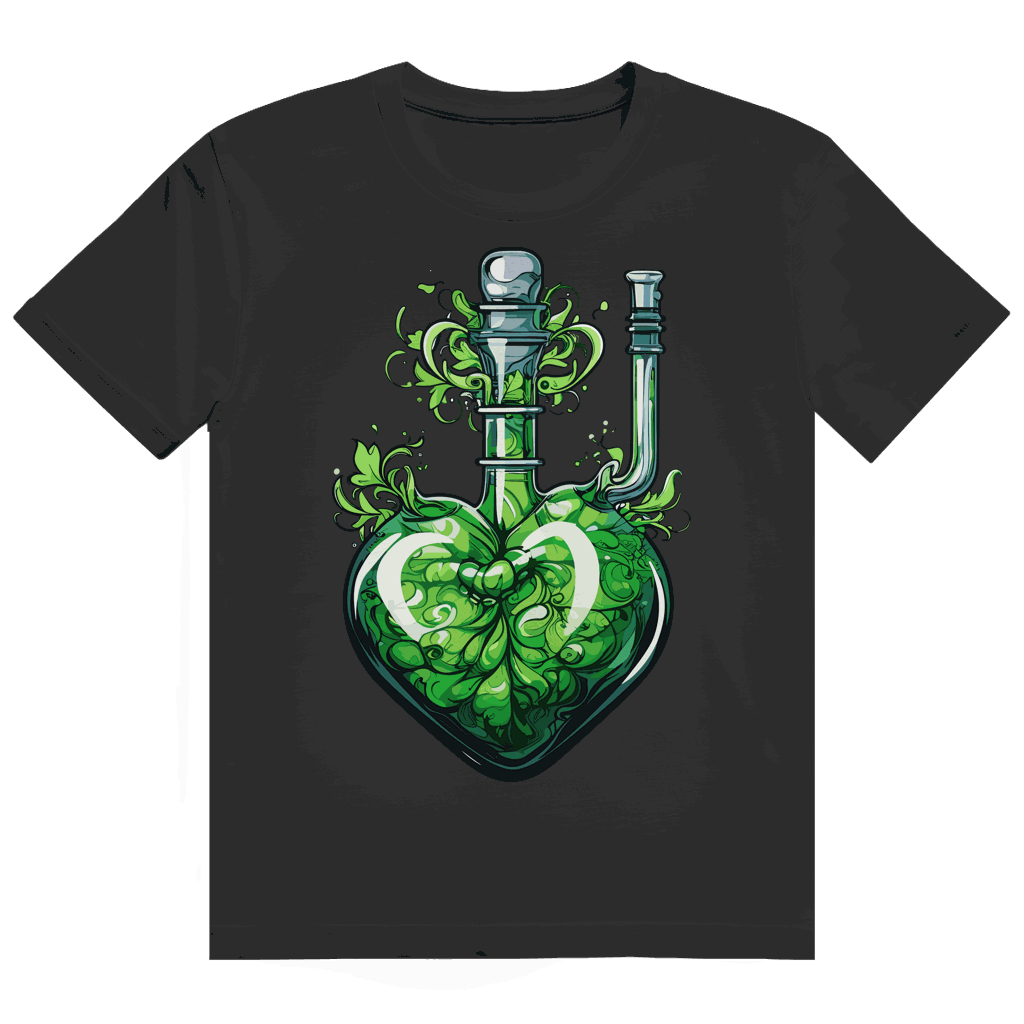 Herren Heavy Cotton T-Shirt von Division420 mit Heart Bong Design und modernem Tubular Fit