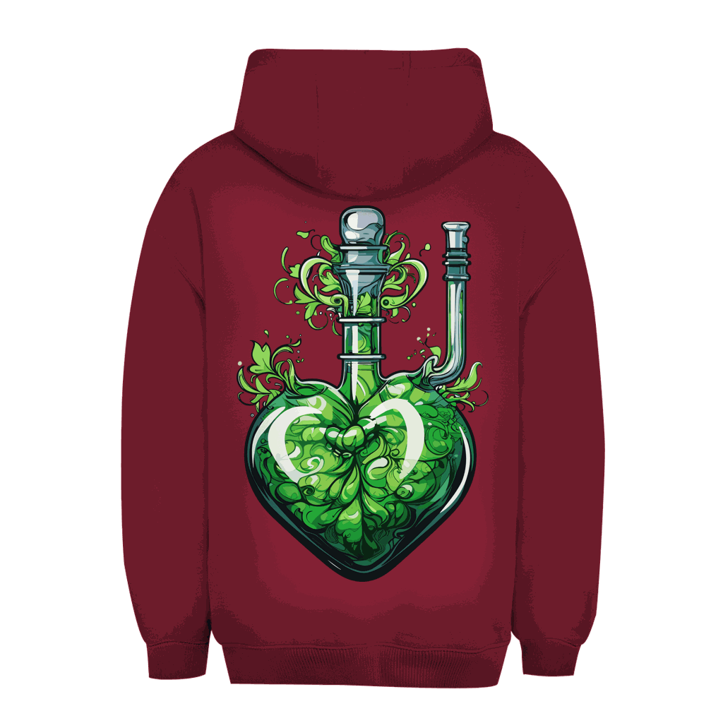Unisex Oversize Hoodie mit Herz-Design und verstellbarer Kapuze aus weichem Baumwoll-Mix