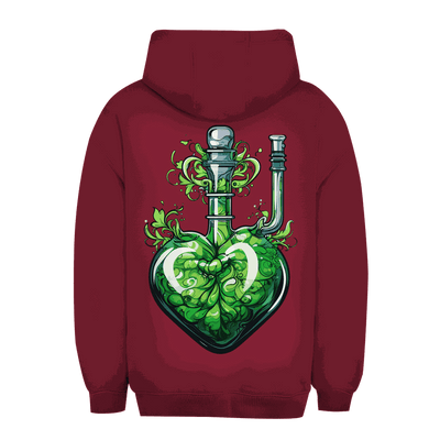 Unisex Oversize Hoodie mit Herz-Design und verstellbarer Kapuze aus weichem Baumwoll-Mix