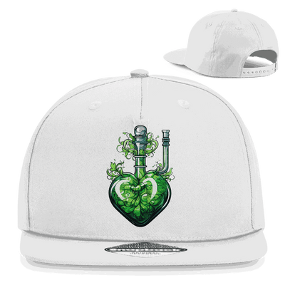 Division420 Snapback Cap Heart Bong aus Baumwoll-Twill mit flachem Schirm und Retro-Snapbackverschluss