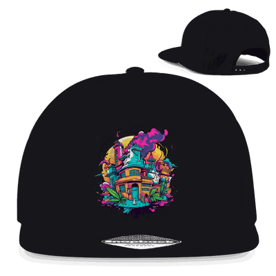 Division420 Snapback Cap Dope City urbaner Style schwarz mit flachem Schirm und Snapback-Verschluss