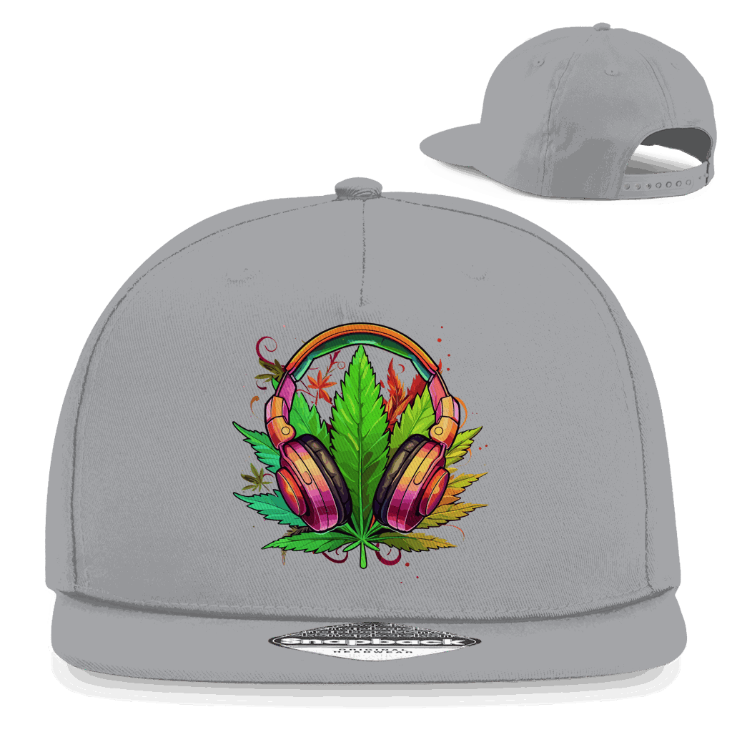Division420 Snapback Cap I Love Music aus Baumwoll-Twill mit flachem Schirm und Snapback-Verschluss.