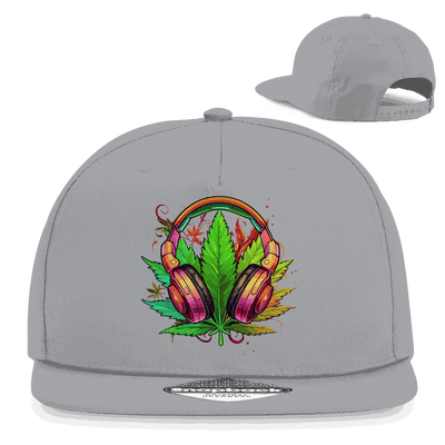 Division420 Snapback Cap I Love Music aus Baumwoll-Twill mit flachem Schirm und Snapback-Verschluss.