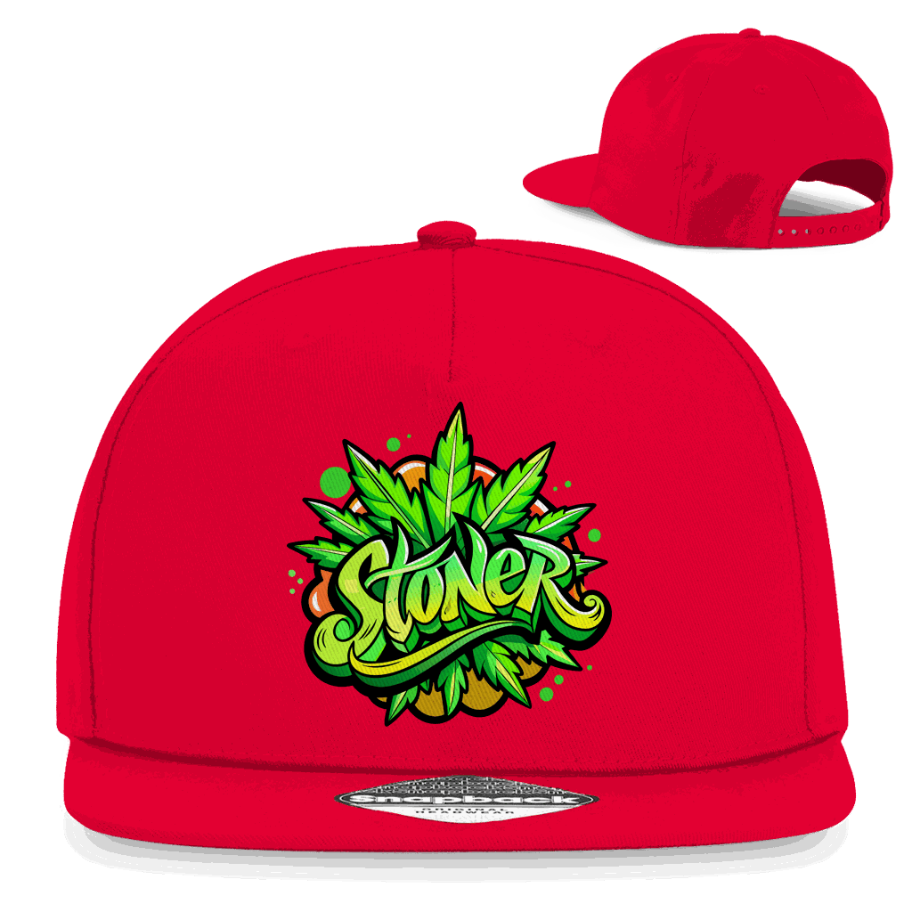 Division420 Snapback Cap Stoner in black cotton twill with flat brim and snapback closure