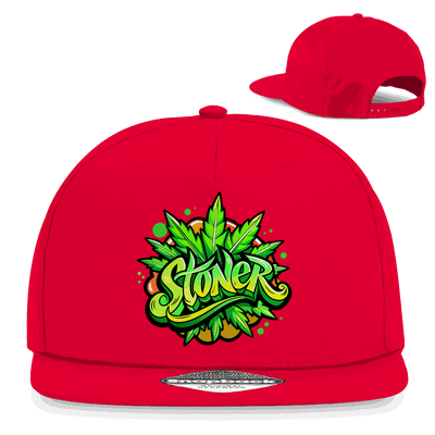 Division420 Snapback Cap Stoner in black cotton twill with flat brim and snapback closure