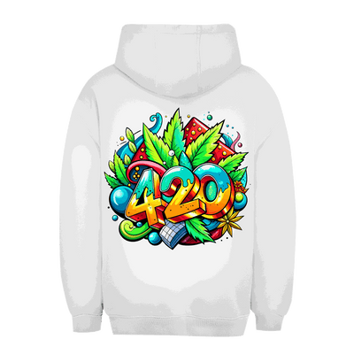 Unisex oversize hoodie in black with adjustable hood and kangaroo pocket, Division420® streetwear style