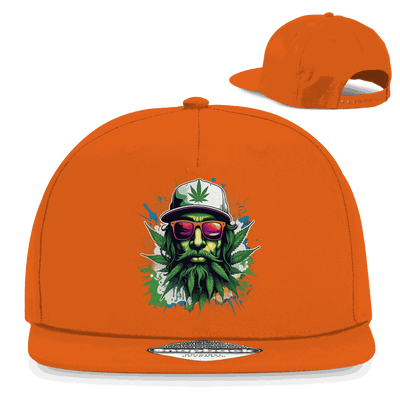 Division420 Snapback Cap Weed Head black 5-panel cotton twill streetwear design