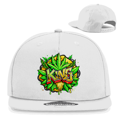 Division420 Snapback Cap King in black cotton twill with flat visor and snapback closure
