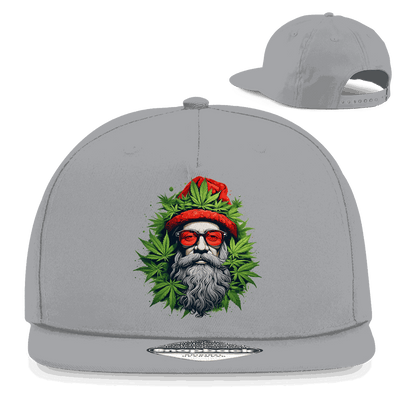 Schwarze Division420 Snapback Cap mit Ganja Guru Stickerei und flachem Schirm aus Baumwoll-Twill
