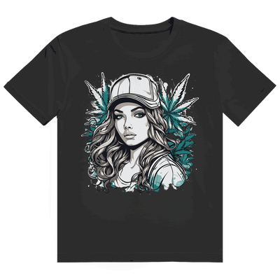 Heavy cotton t-shirt size chart for Division420 Sweet Ganja Girl design