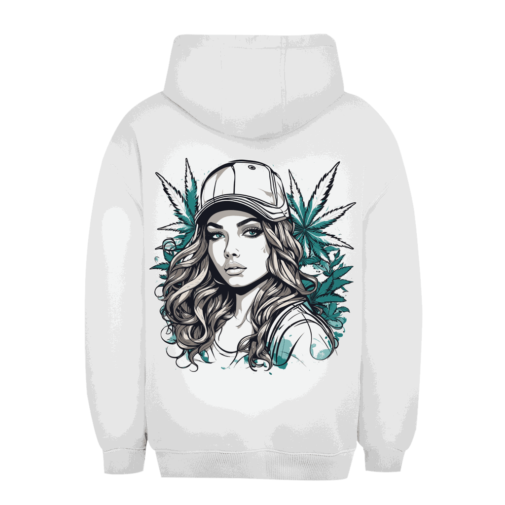 Division420 Unisex Oversize Hoodie Sweet Ganja Girl size chart image