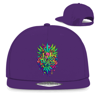 Division420 Snapback Cap Love Peace 5-panel cotton twill with flat visor and snapback closure